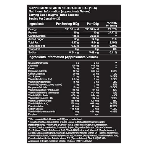 Image of Divine Nutrition Hunk Gainer (3 Kg, Kesar Badam) | High-Calorie Mass Gainer | Muscle Growth & Weight Gain Supplement | Protein & Carb Blend | Tasty Kesar Badam Flavor