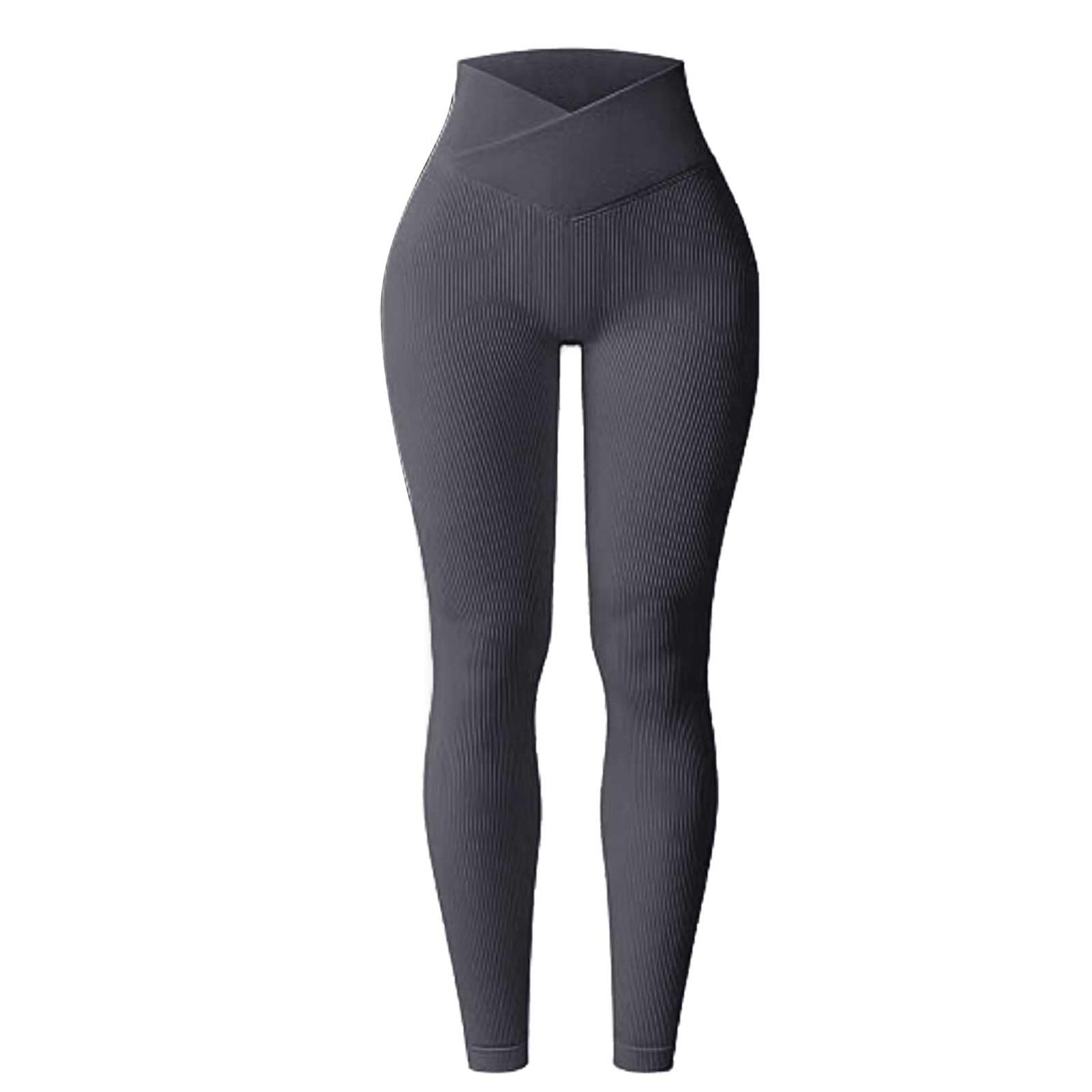 Generisch Legging de yoga grande taille pour femme avec design côtelé - Pantalon d'entraînement haut - Vêtements d'exercice - Vêtements de détente