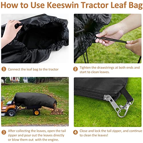 Protoiya Lawn Tractor Leaf Bag Wear-Resistant Oversized, Garden Leaf Bag 80 × 51 Inch, 420D Oxford Cloth Wear-Resistant Lawn Mower Grass Catcher Bag For All Lawn Mower Tractor (Black) #TOP2
