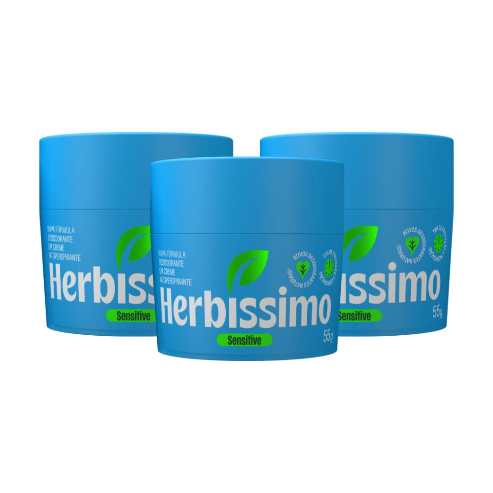 Kit Desodorante Creme Herbíssimo Sensitive 55g - 3 Unidades