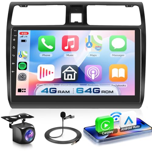 VECHTEL 4G+64G Autoradio Android 15 pour Suzuki Swift 2005 2006 2007 2008 2009 2010, 10.1 Pouces HD Écran Tactile avec Carplay Android Auto sans Fil GPS Wi-FI...