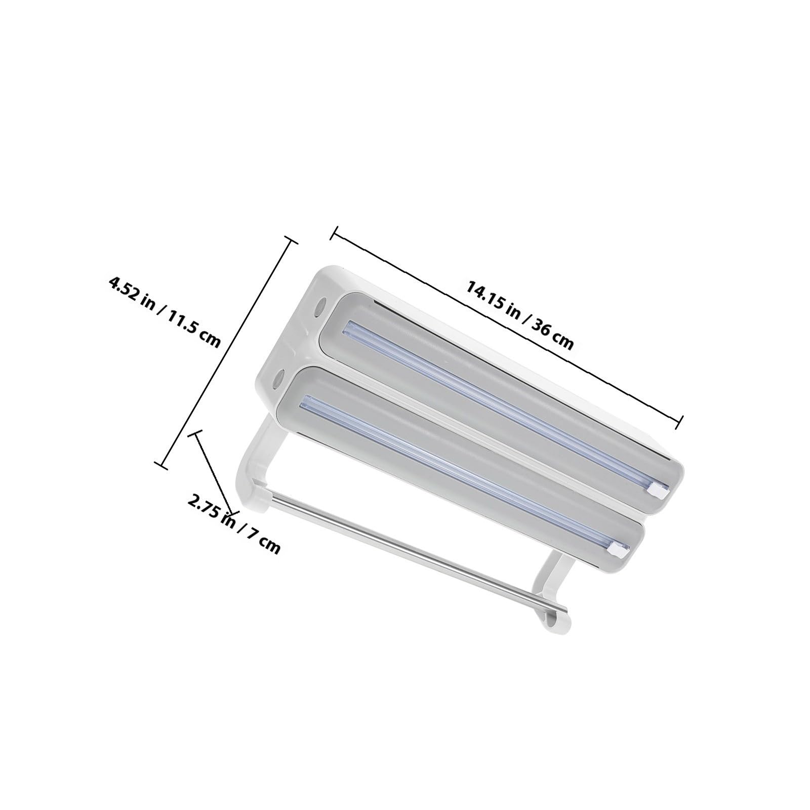 ifundom Distributeur Automatique de Film Alimentaire Double Couche en Abs Coupe-Film Intégré, Support Mural Élégant pour Organiser Cuisine à Domicile