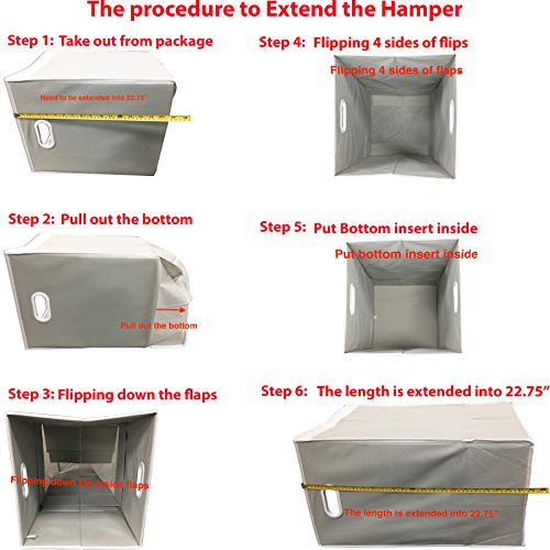 Simple Houseware Foldable Laundry Hamper Basket With Lid, Grey #TOP3