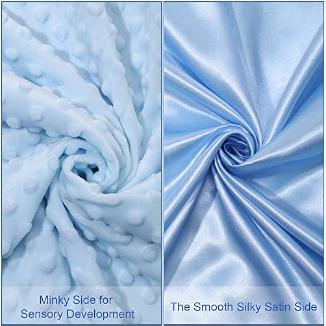 3 Pack Satin Baby Blanket with Silky Satin Backing Double Layer Soft Dotted Blanket 30 x 40 Inch for Baby Newborn, Toddler, Infant Gifts