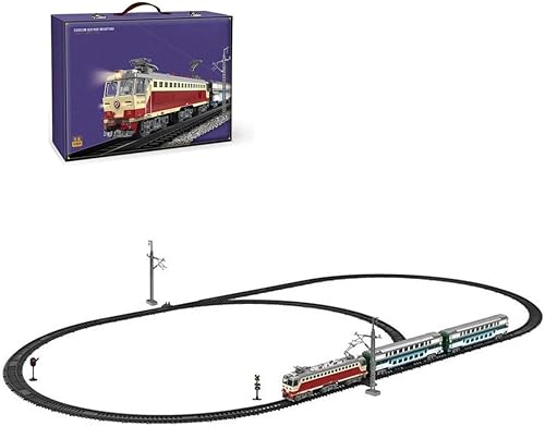 Miniatura 1 de SS7C - Juego de tren eléctrico de aleación de metal con vagones de pasajeros y pista larga, modelo de tren de vapor vintage con luces y efectos de