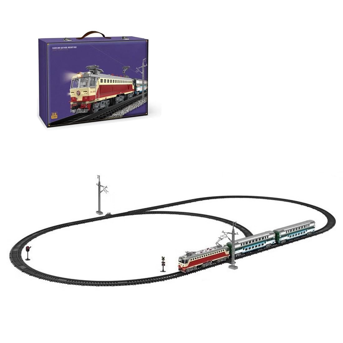 Mini insieme elettrico del treno della lega di SS7C, modello ferroviario realistico della locomotiva del vapore con le carrozze del passeggero & la pista lunga