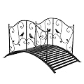 Outvita 4FT Metal Garden Bridge for Outdoor, Elegant Decorative Bridge with Powder-Coated Finish and Security Guardrail for Patio Pond Backyard Landscaping (Garden)
