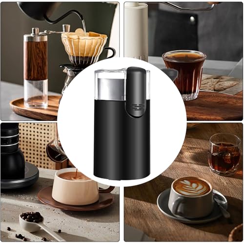 電気コーヒーグラインダー,電動グラインダーマシン - ステンレス製 携帯用 コーヒーミル ブラシ付き - 豆、食品、ナッツ、キッチン、家庭、カフェ、旅行用