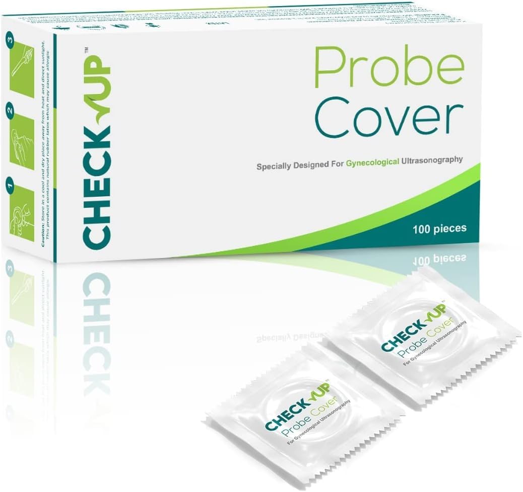 Ultrasound Probe Cover Made from Natural Rubber Latex, Lubricated, dispoable, Pack of 100 Individually Wrapped Covers