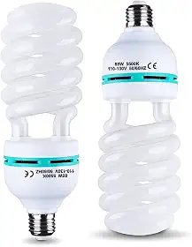 2 Pçs 85W Lâmpada 5500K Cfl Roas Luz do Dia Espiral Softbox Kit de Iluminação Lâmpada Em Soquete E27/E26 para Fotografia Caixa de Fotos (135W-2P)