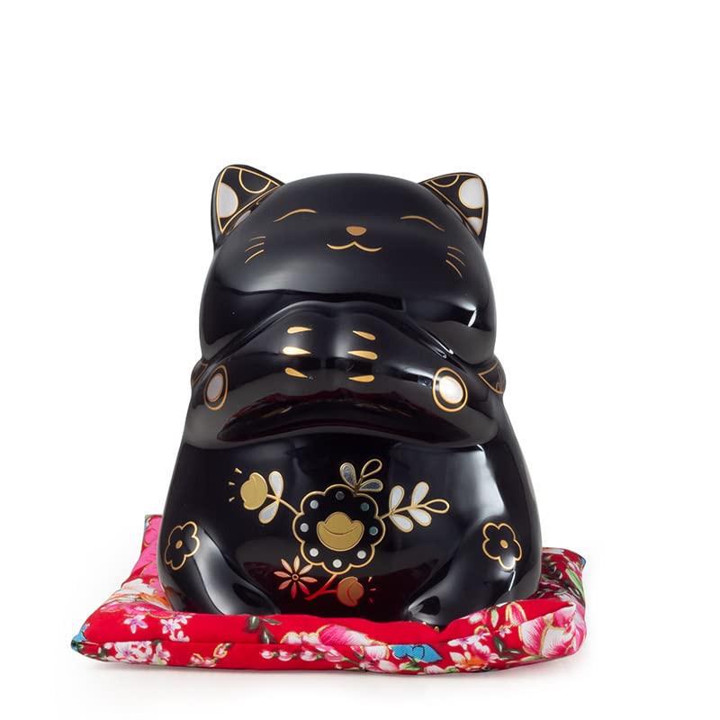 Mkuha Maneki Neko - Chat Chinois Porte en Porcelaine - Feng Shui Porte - Bonheur et Tirelire Lucky...