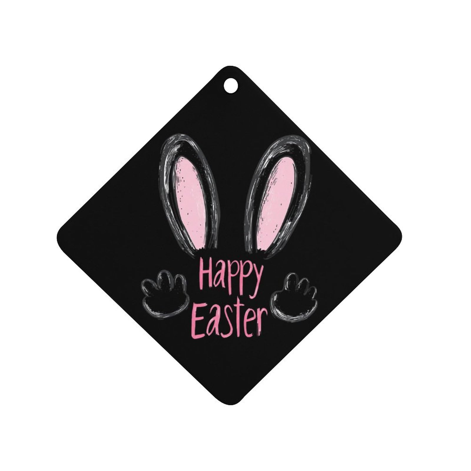 Happy Easter Car Air Freshener Hanging Aromatherapy Tablets for Car Accessories Rhombus