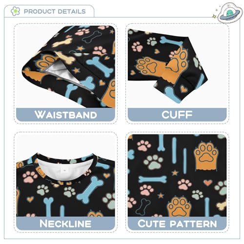 JUNZAN Cartoon Cute Dog Elements Kids Girls Hoodie Sweatshirt Long Sleeve Fall Tops Shirts Sports 4T3