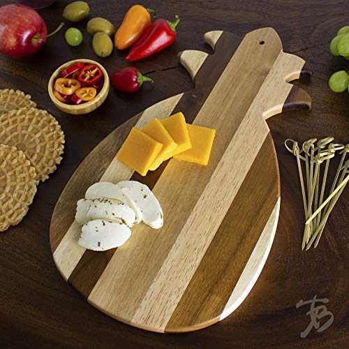 Tabla de cortar y servir en madera con forma de piña miniatura 2