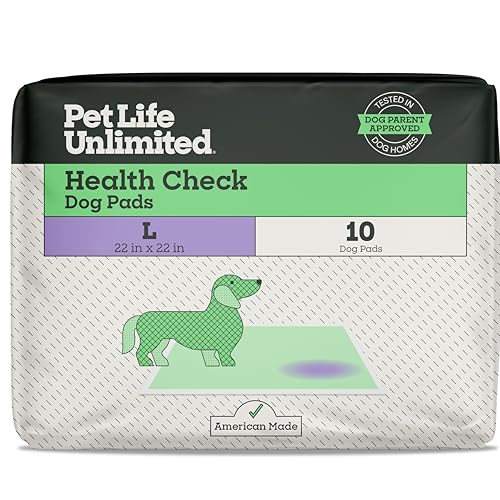 Image of Pet Life Unlimited Health Check Puppy Pads for Dogs, Health Indicating Pee Pads, 10 Count, 22 inch x 22 inch, Color-Track Technology Detects Common Health Issues, Leak-Proof, Super Absorbent, Made in USA