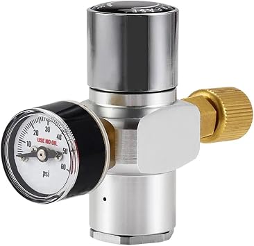 0-60PSI Mini Portable Co2 Regulator, with Stable Pressure and Steel Ring Gas Inlet