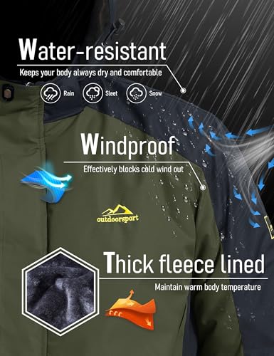 Image of MAGCOMSEN Winter Snow Jacket Ski Warm Fleece Parka with