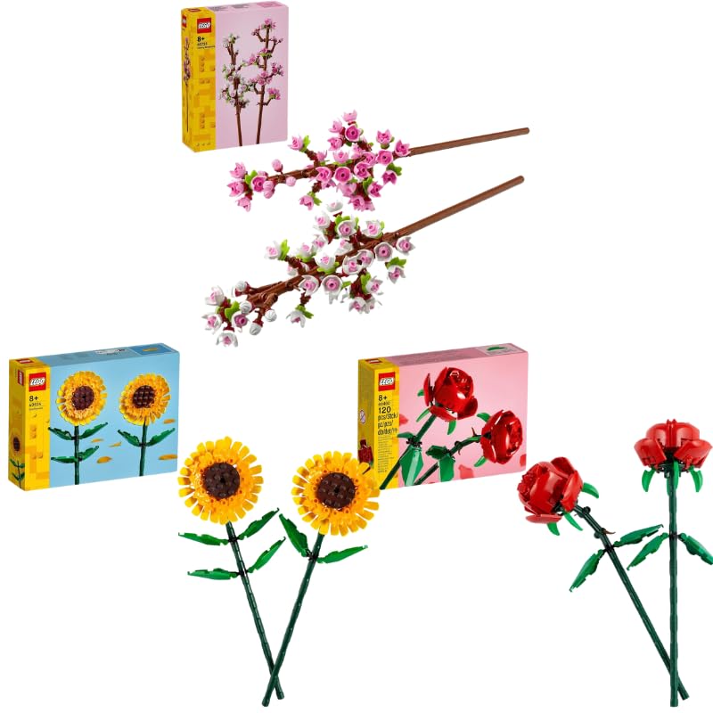 LEGO Botanicals Fiori di Ciliegio Giocattolo - Set da Costruire di Fiori Finti - Decorazione Floreale da Casa o da Scrivania - Regalo a Tema Natura per Bambine e Ragazze Adolescenti da 8 Anni - 40725