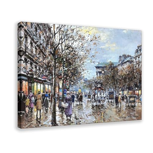 Affiche Paris Antoine Blanchard Peinture sur Toile pour Ambiance Salon Cosy