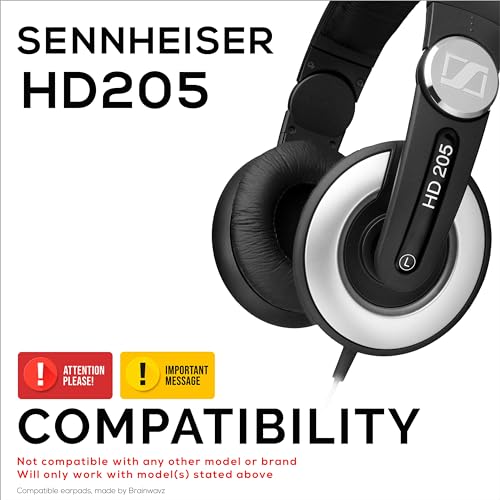 Coussinets casque Sennheiser HD205 Brainwavz mousse de rechange cuir PU souple - 2