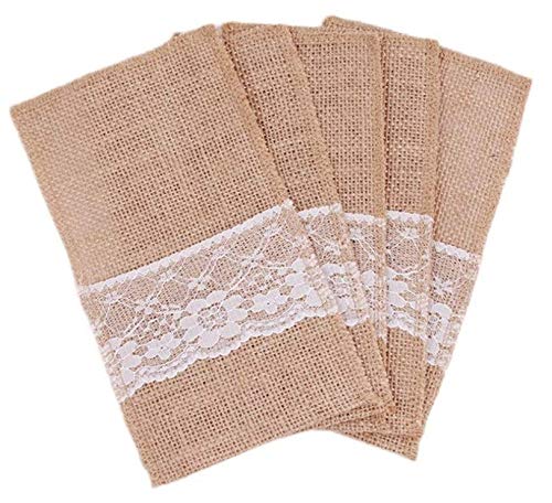 QUARKZMAN Jute-Besteckhalter Set - 24 Natürliche Taschen Für Deine Party