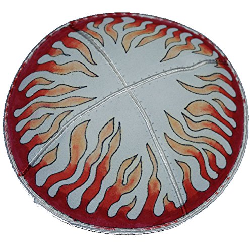Hand-painted Kippah (Yarmulke) with Flames