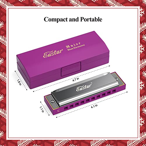 Eastar Major Blues Harmonica diatonique à 10 trous en Do pour débutants, enfants, adultes, étudiants, avec étui rigide… - Les Beatles, Paul McCartney, John Lennon, RIngo Starr, George Harrison Eastar Major Blues Harmonica diatonique à 10 trous en Do pour débutants, enfants, adultes, étudiants, avec étui rigide… – Image 5