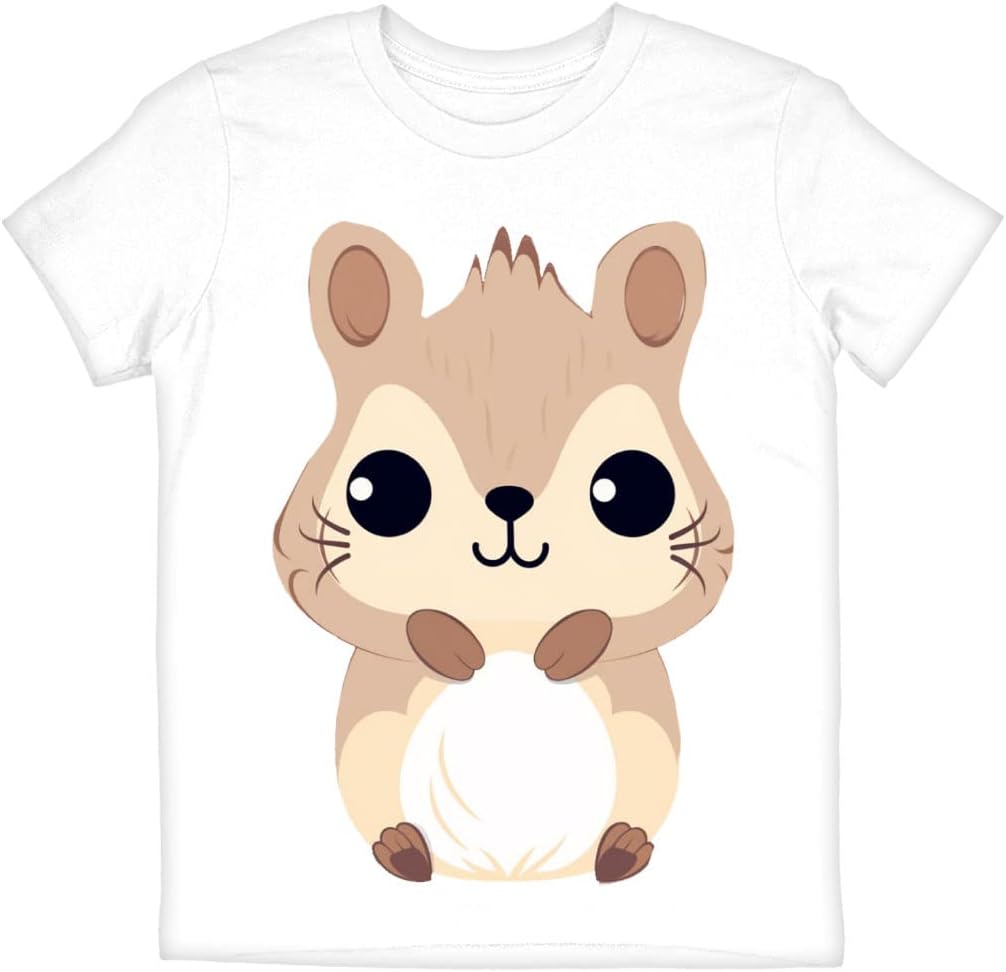 Squirrel Design Kids' T-Shirt - Kawaii Design T-Shirt - Printed Tee Shirt for Kids