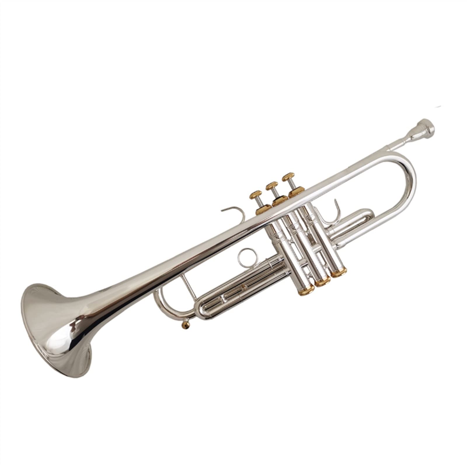 początkujących trąbka Profesjonalne Instrumenty Muzyczne Z Ustnikiem Do Trąbki 5C Posrebrzane Złotem Z Futerałem Trąbka