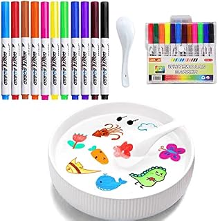 12-Color Magic Pens for kids, Invisible ink pen, Water magic colouring book, colouring pens for kids Magic whiteboard, kids pens, Crayola supertips, Blow pens for kids Painting Floating Marker Pens