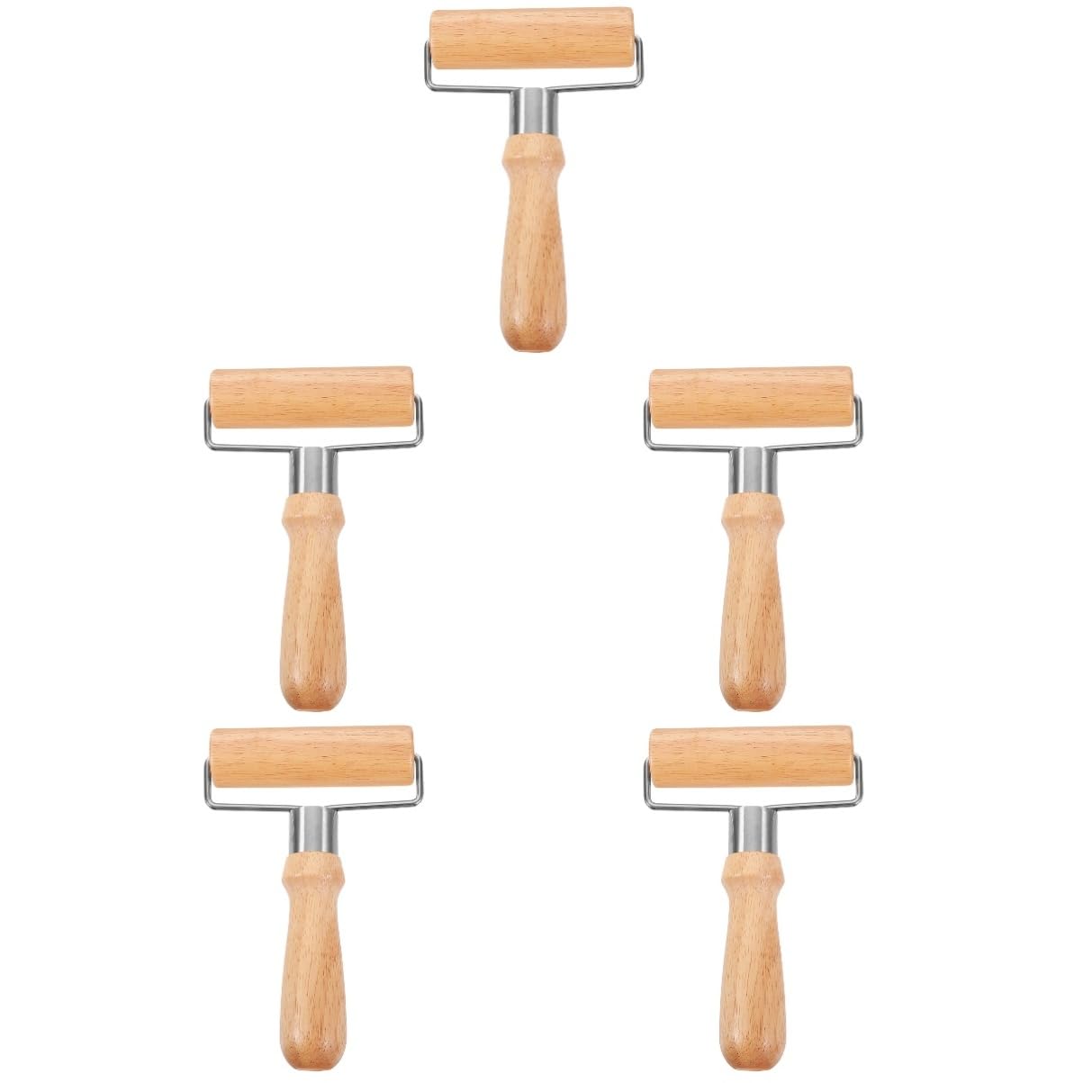 TOPBATHY 5piezas Rodillo De Madera Para Repostería y Pizza Herramienta De Cocina Para Amasar Masa De Postres Rodillo De Cocina De Gran Para Hornear y Cocinar Casa