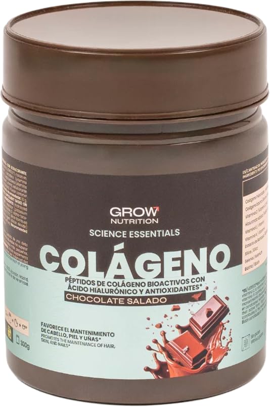 Grow Wellness - Colágeno | Sabor Chocolate Salado| Envase de 300g
