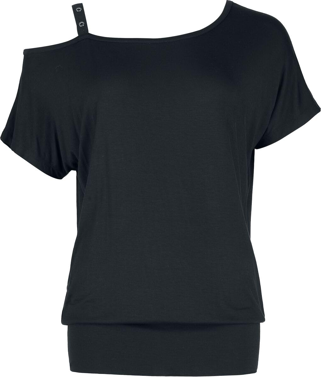 Black Premium by EMP Mujer Camiseta One-Shoulder-Shirt Negro