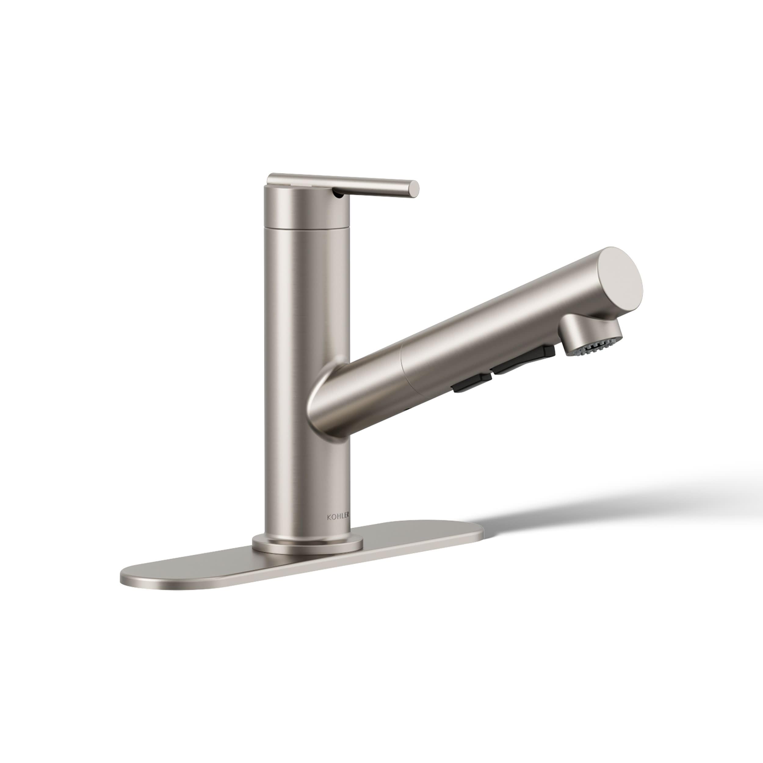KOHLER 22976-VS Crue Pull-Out Kitchen Faucet, Pull Out Sprayer