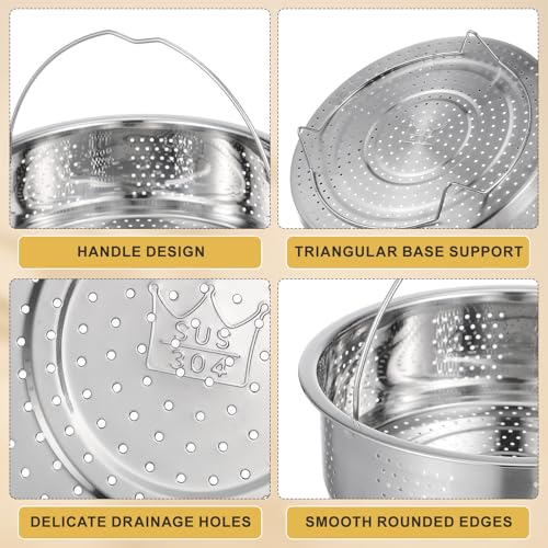 Cesta de vapor de acero inoxidable compatible con olla arrocera 4