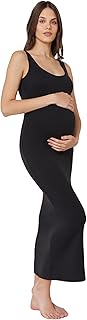 BUMPSUIT Maternity Midi Dress Women Sleeveless Tank Top Soft Pregnancy and Postpartum Dress Stretchable Scoop Neckline - Buy now