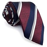 [S&W SHLAX&WING] 男性用ネクタイ ストライプ ブルー レッド ホワイト フォーマル レギュラー クラシック サイズ 147cm×8cm