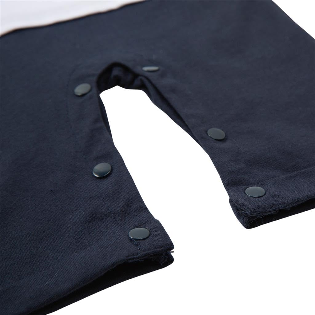 Lito Angels Matrosen Kostüm Kleidung Verkleidung Strampler Bodysuit mit Mütze Hut für Baby Jungen, Weiß Marineblau
