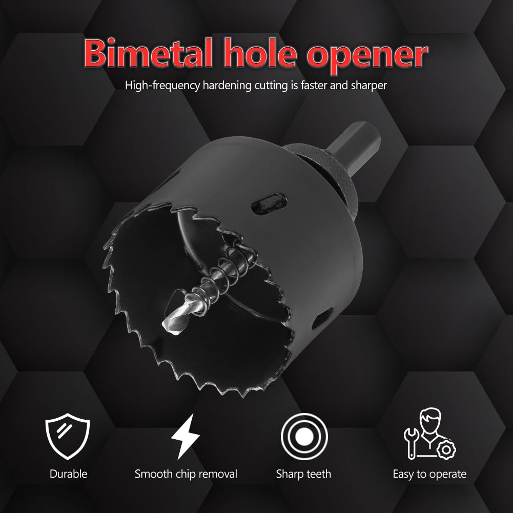 Flintronic Sierras de Corona 68mm, Sierra de Corona Bimetálica de 68mm, M42 HSS Bi-Metal Coronas Perforadoras, con Adaptador y Broca Piloto, para Metal Aluminio Madera PVC Plástico, Negro