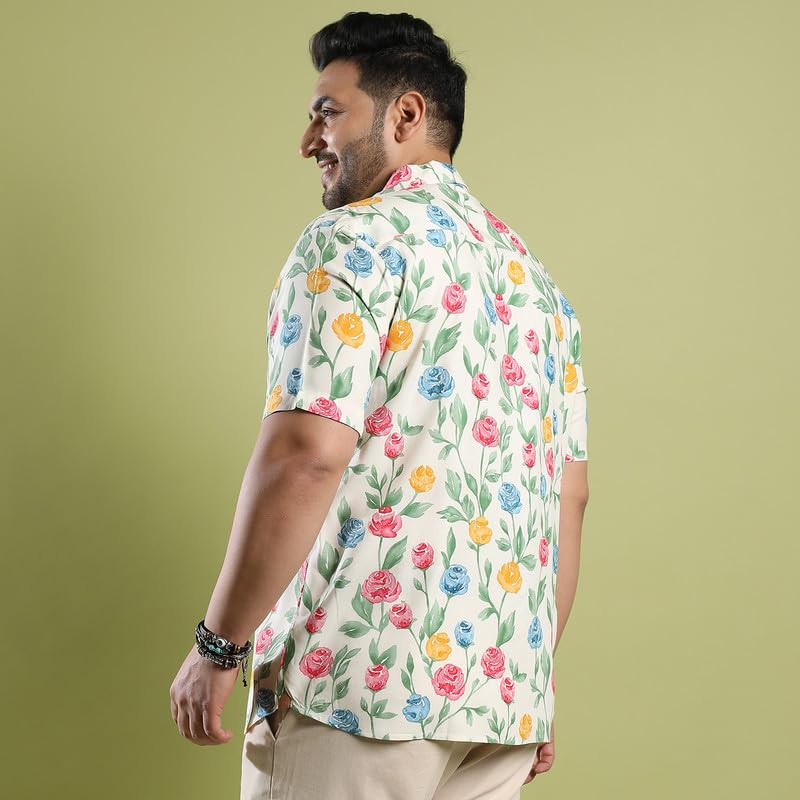 Image of Instafab Plus Men's Shirt for Casual Wear | Spread Collar | Plus-Size Fit | Long Sleeve | Button Closure | Cotton Shirt Crafted with Comfort Fit for Everyday Wear