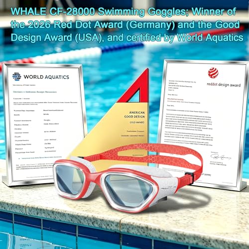 Image of Whale Swim Goggles, HD Anti-Fog Goggles, Unisex | 100% UV Protection | Anti-Fog Design Clear Wide-Angle Underwater View