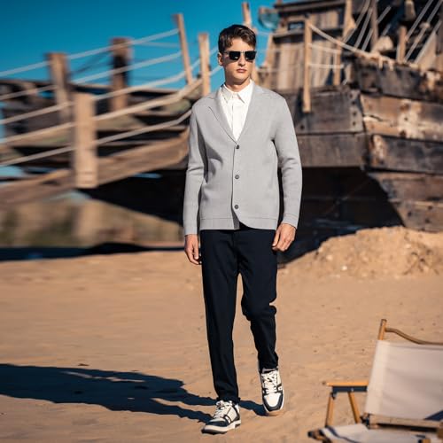 Image of Men's Cardigan Sweater Button Front V-Neck Long Sleeve Knit Sweaters