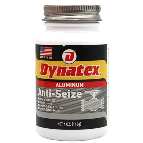 Dynatex 49550 Pasta de aluminio industrial antiagarrotamiento y lubricante, botella superior de cepillo de 4 onzas, -60 a 2000 grados F, gris