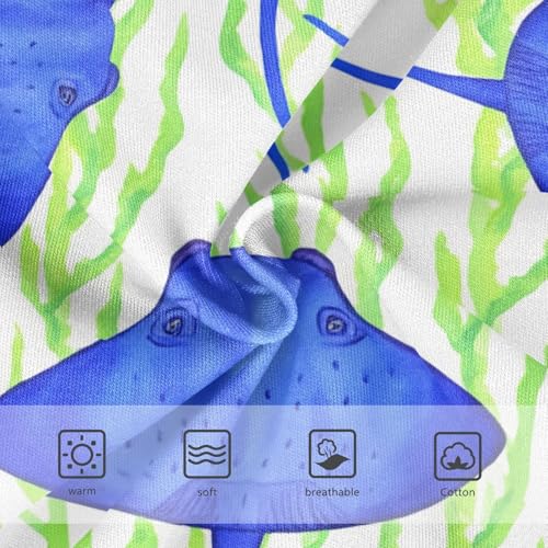 Toddler Girls Underwear 2t Cotton Girl Panties Cute Designer Underpants Briefs Blue Stingrays Fish Green Seaweed3