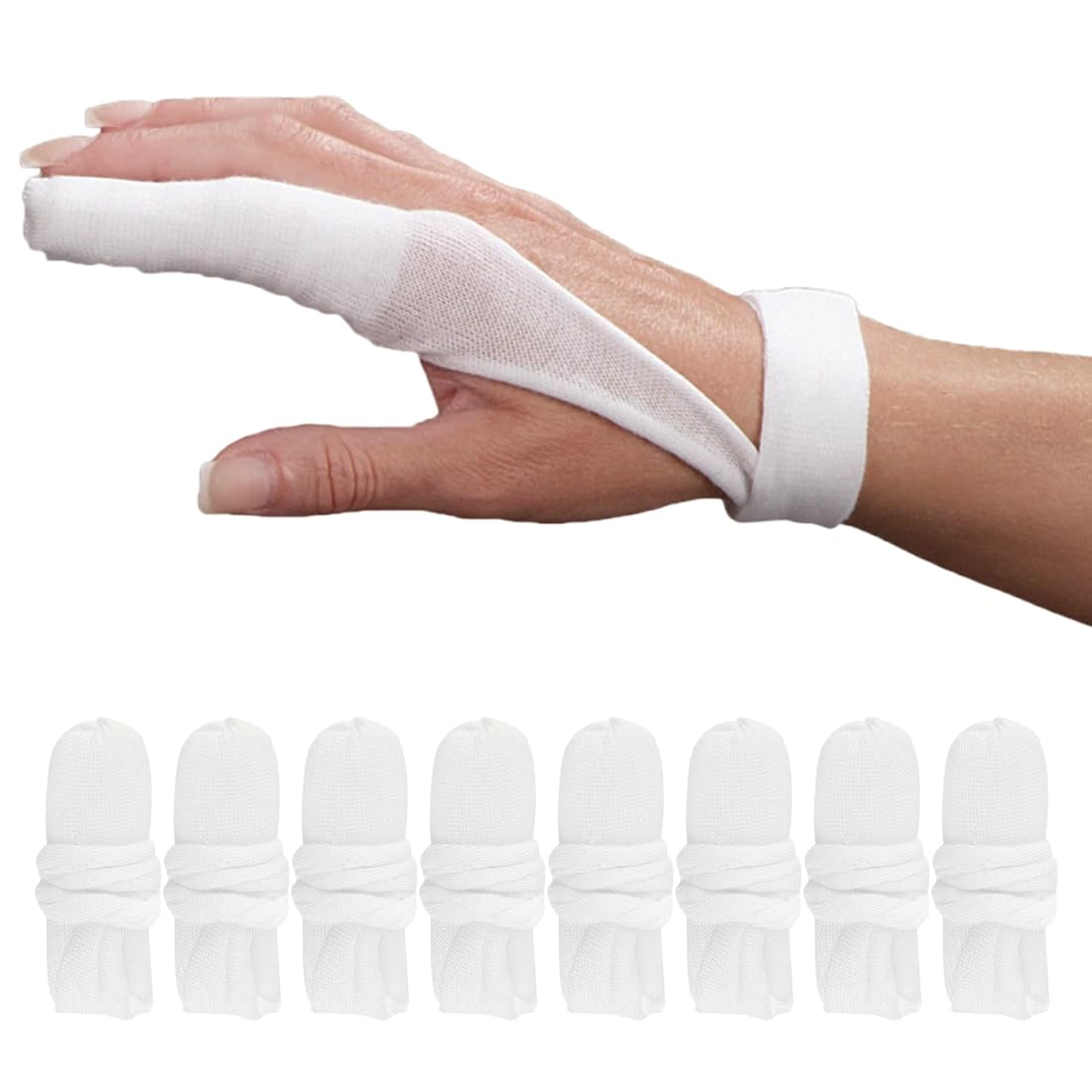 8 Pièces Pansement Doigt, Bandage Tubulaire Doigt Élastique, Doigt Respirant Protege Doigt Pour Premiers Secours, pour Protection Contre les Blessures Aux Doigts