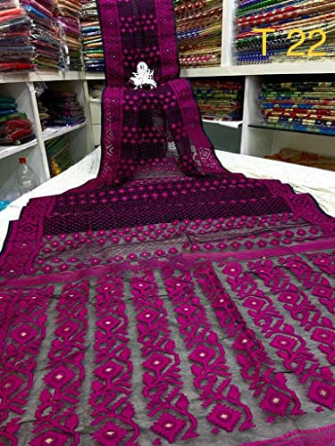 Sari musulmán de algodón suave transpirable de 5.5 metros estilo Phulkari 938c 2