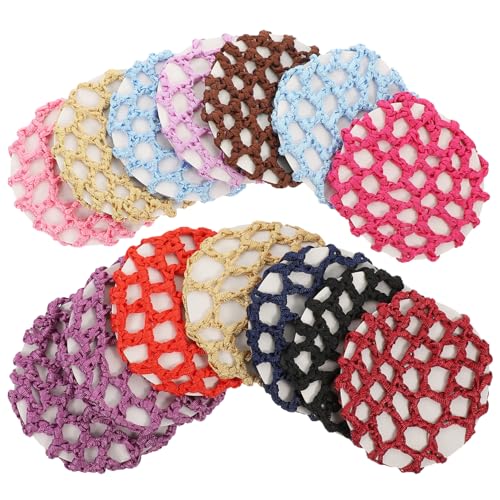 HAPINARY 14 Piezas Bolsa De Red Invisible Para El Cabello Bailar Red De Pelo De Ganchillo De Malla Redes De Moño De Ballet Moño De Pelo Atar Redecilla Para Mujer Peluca Women Neto Poliéster