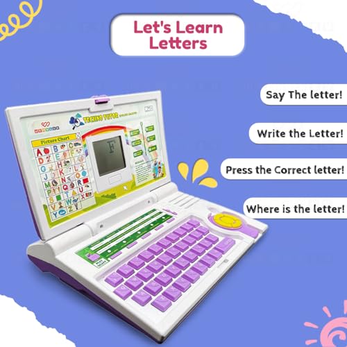 Image of Wembley Laptop Computer Educational Kids Toys for 2 - 5 Years Boy | 20 Fun Activity Learning Toy for 2 3 4 5 Years Boys and Girls Now Learn Letter, Words, Mathematics, Games, Music, Logic, Memory Tool