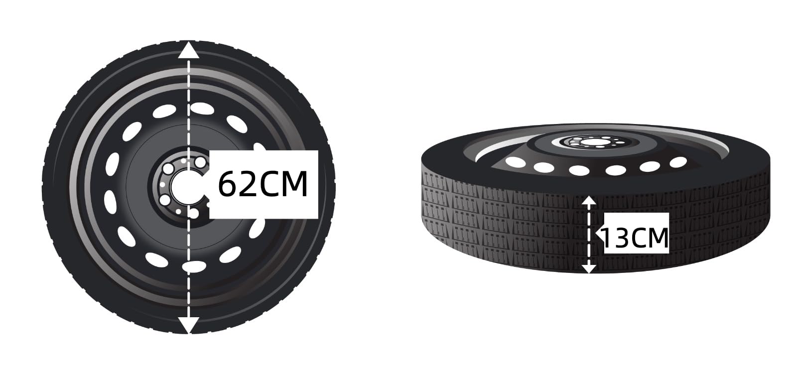 Kit Ruotino di Scorta 16" Compatibile con Citroen C3, C3 Aircross, Fiat 600, Jeep Avenger, Peugeot 2008 con Cric, Chiave e Sacca 125/85R16