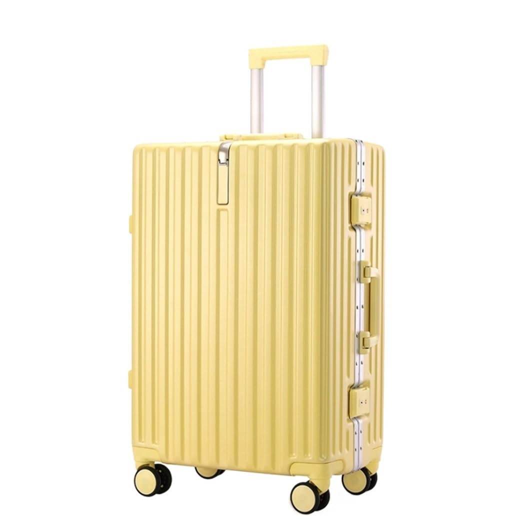 Bagaż Kabinowy Walizka Do Przechowywania O Dużej Pojemności Lekki Bagaż Abs 4 Uniwersalne Koła Ciężki Bagaż Na Pokład Walizka Podróżna (Color : Yellow, Size : 22 inches)